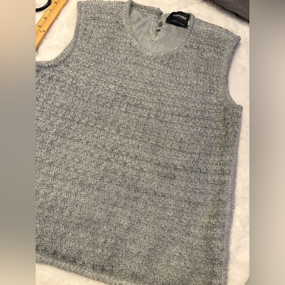 Giorgio Armani Silver Knit Cardigan
